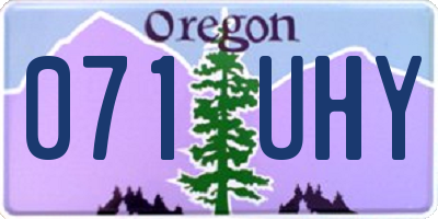 OR license plate 071UHY