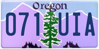OR license plate 071UIA