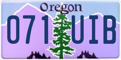 OR license plate 071UIB
