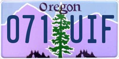 OR license plate 071UIF