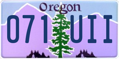 OR license plate 071UII