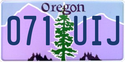 OR license plate 071UIJ