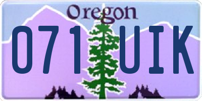 OR license plate 071UIK