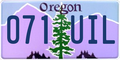 OR license plate 071UIL