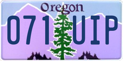 OR license plate 071UIP