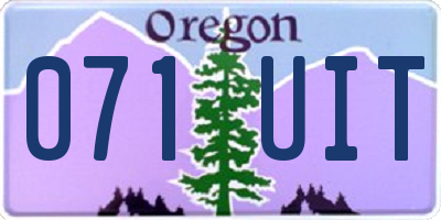OR license plate 071UIT