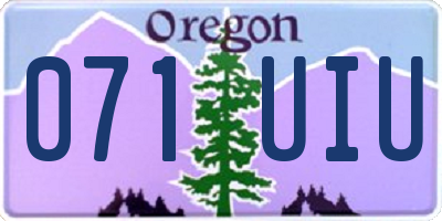 OR license plate 071UIU
