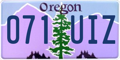 OR license plate 071UIZ