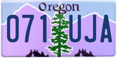 OR license plate 071UJA