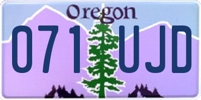 OR license plate 071UJD