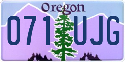 OR license plate 071UJG