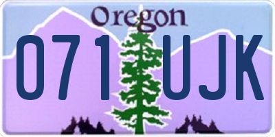 OR license plate 071UJK