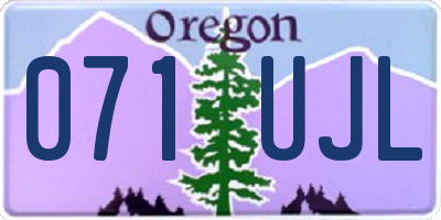 OR license plate 071UJL