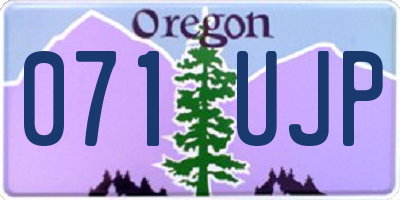 OR license plate 071UJP