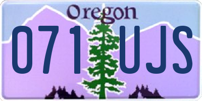 OR license plate 071UJS