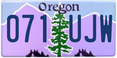 OR license plate 071UJW