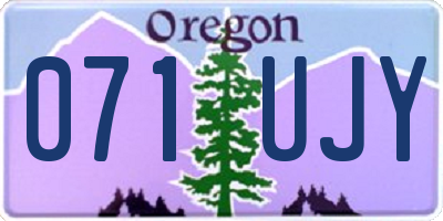OR license plate 071UJY