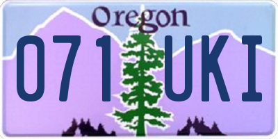 OR license plate 071UKI