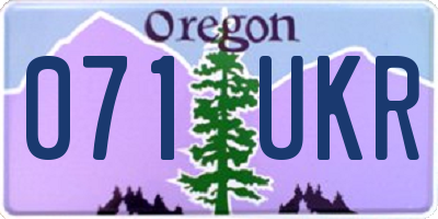 OR license plate 071UKR