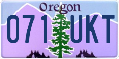 OR license plate 071UKT
