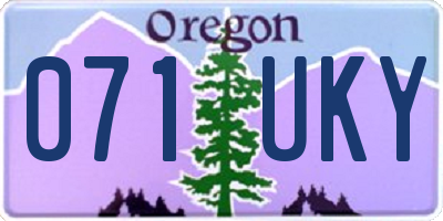 OR license plate 071UKY
