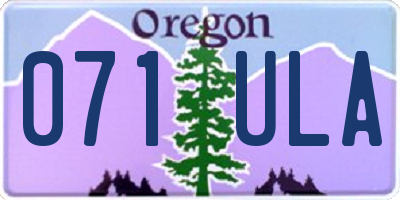 OR license plate 071ULA