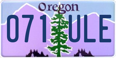 OR license plate 071ULE