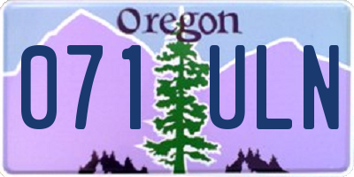 OR license plate 071ULN