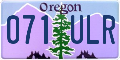 OR license plate 071ULR
