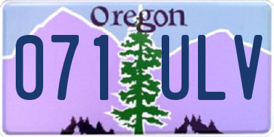 OR license plate 071ULV