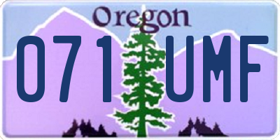 OR license plate 071UMF