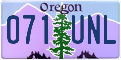 OR license plate 071UNL