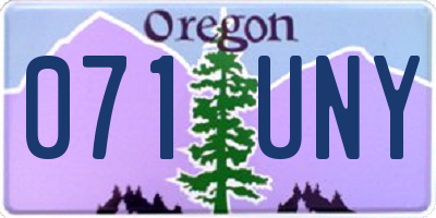 OR license plate 071UNY