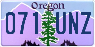 OR license plate 071UNZ