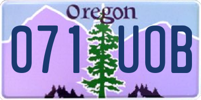 OR license plate 071UOB