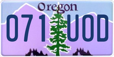 OR license plate 071UOD
