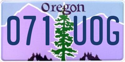 OR license plate 071UOG