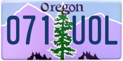 OR license plate 071UOL