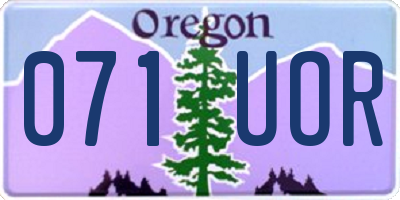 OR license plate 071UOR