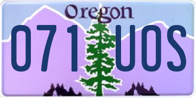 OR license plate 071UOS