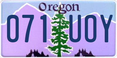 OR license plate 071UOY