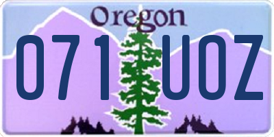 OR license plate 071UOZ