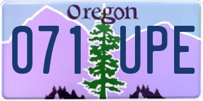 OR license plate 071UPE