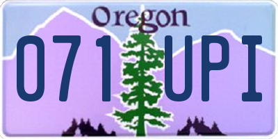 OR license plate 071UPI