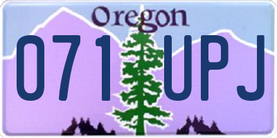 OR license plate 071UPJ