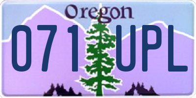 OR license plate 071UPL