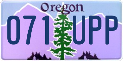 OR license plate 071UPP