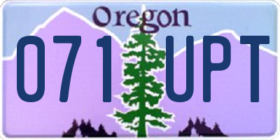 OR license plate 071UPT