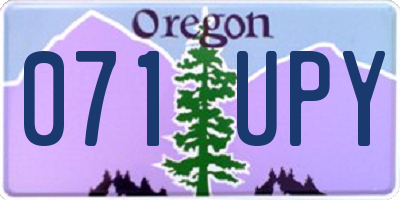 OR license plate 071UPY