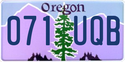 OR license plate 071UQB